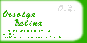 orsolya malina business card